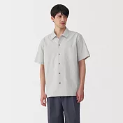 【MUJI 無印良品】男涼感短袖襯衫 S 淺灰