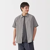 【MUJI 無印良品】男涼感短袖襯衫 S 灰棕