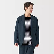 【MUJI 無印良品】男亞麻水洗外套 M 深藍