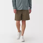 【MUJI 無印良品】男撥水加工尼龍可攜式短褲 M 棕色