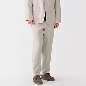 【MUJI 無印良品】男亞麻水洗錐形褲 S 原色
