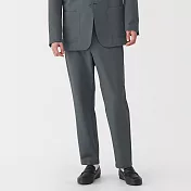 【MUJI 無印良品】男透氣彈性泡泡紗無打褶褲 S 灰白