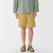 【MUJI 無印良品】男水洗平織布舒適短褲 S 駝色