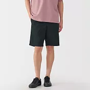 【MUJI 無印良品】男水洗平織布舒適短褲 S 黑色