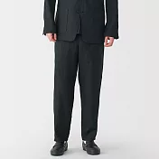 【MUJI 無印良品】男亞麻水洗錐形褲 S 黑色
