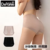 蒂巴蕾 微體雕無痕冰絲植物系桑蠶絲抗菌內褲(全無痕中高腰)-10D M 藕膚色