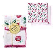 【日本Habituel】萬用擦拭 刺繡純棉布巾2入組 ‧ 櫻桃果醬