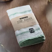 【日本金野毛巾】日本大阪泉州 條紋薄手純棉毛巾 ‧ 綠