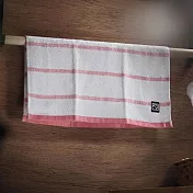 【日本金野毛巾】日本大阪泉州 條紋薄手純棉手巾 ‧ 紅