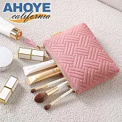 【AHOYE】韓版ins菱格便攜洗漱化妝包 (手拿包 收納包 旅行包 化妝品收納包)