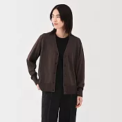 【MUJI 無印良品】女薄針織V領開襟衫 S 棕色