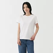 【MUJI 無印良品】女天竺圓領短袖T恤 L 白色