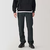 【MUJI 無印良品】男吉貝木棉混丹寧直筒褲 28 黑色