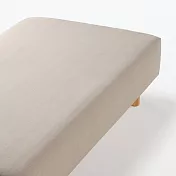 【MUJI 無印良品】棉天竺床包/S/混米【成品尺寸】W95×L185×D35 cm 附鬆緊帶