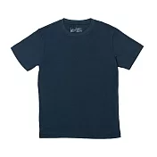 【MUJI 無印良品】男水洗天竺圓領短袖T恤 L 暗藍