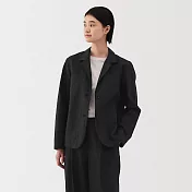 【MUJI 無印良品】女大麻混棉襯衫式外套 S 黑色