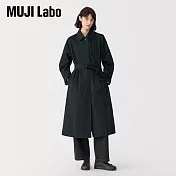 【MUJI 無印良品】MUJI Labo女高密度棉單排扣大衣 S 黑色