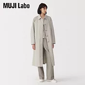 【MUJI 無印良品】MUJI Labo女高密度棉單排扣大衣 L 米黃