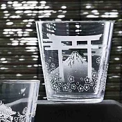 【日本Toyo Sasaki】晶透強化玻璃杯340ml ‧ 鳥居與富士山