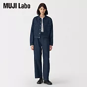 【MUJI 無印良品】MUJI Labo女和紙混丹寧長褲 27 暗藍