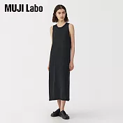 【MUJI 無印良品】MUJI Labo女和紙混針織無袖洋裝 L 黑色