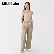 【MUJI 無印良品】MUJI Labo女和紙混針織無袖套衫 L 米色