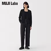 【MUJI 無印良品】MUJI Labo女棉高密織針織開襟衫 M 黑色
