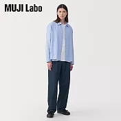 【MUJI 無印良品】MUJI Labo男和紙混丹寧5口袋寬版褲 30 暗藍