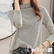 【Lockers 木櫃】春夏格紋半高領上衣 L114030304 XL 圖片色