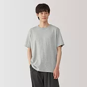 【MUJI 無印良品】男水洗粗織圓領短袖T恤 S 灰色