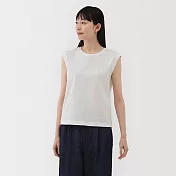 【MUJI 無印良品】女雙織天竺法式袖T恤 S 白色