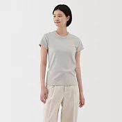 【MUJI 無印良品】女涼感不易汗染圓領短袖T恤 M 淺灰