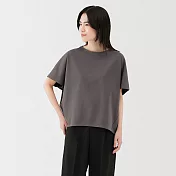 【MUJI 無印良品】女涼感蝴蝶袖T恤 M 墨灰