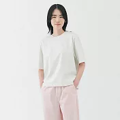 【MUJI 無印良品】女涼感圓領寬版短袖T恤 XL 白色