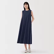 【MUJI 無印良品】女涼感無袖洋裝 M 深藍