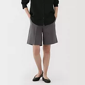 【MUJI 無印良品】女再生聚酯纖維短褲 S 墨灰