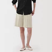 【MUJI 無印良品】女再生聚酯纖維短褲 S 柔白