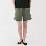 【MUJI 無印良品】女水洗平織布短褲 XL 卡其