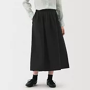 【MUJI 無印良品】女大麻混棉舒適長裙 S 黑色