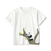 【MUJI 無印良品】兒童天竺印花短袖T恤 110 大貓熊(柔白)