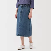 【MUJI 無印良品】女吉貝木棉A字裙 L 淺藍
