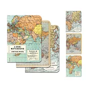 美國 Cavallini 口袋筆記本3入組 _世界地圖