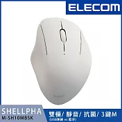 ELECOM Shellpha靜音雙模3鍵滑鼠- 白(M)