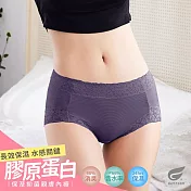 GIAT膠原蛋白抑菌親膚內褲-中腰款 M 暗紫