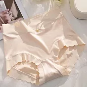 【唯蜜色】爆款中腰包臀輕奢緞面無痕冰絲桑蠶絲底檔女用內褲 L 膚色
