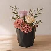 【日本Green House】簡約菱紋 竹製環保盆栽9cm ‧ 黑