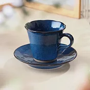 【日本Kakuni】窯變素色 陶製馬克杯+餐盤2件組 ‧ 紺碧