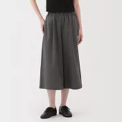 【MUJI 無印良品】女透氣彈性泡泡紗舒適八分褲 S 深灰