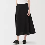 【MUJI 無印良品】女涼感寬襬裙 L 黑色