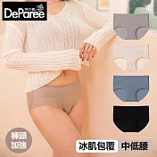 蒂巴蕾 Nude無痕冰肌植物系桑蠶絲抗菌女內褲(包覆式中低腰) 20D XL 鴿子藍